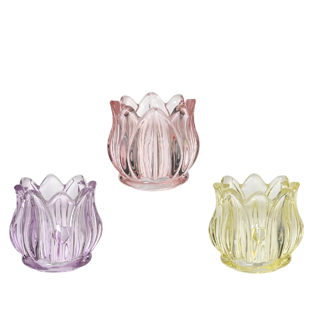 Image de Photophore verre fleur - Decoris