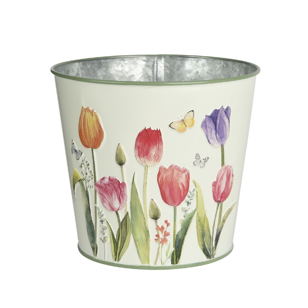 Image de Cache-pot zinc dia13.3cm x H.11.5cm - Decoris