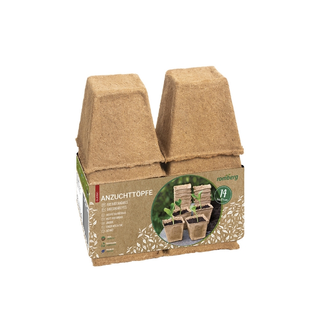 Image de 14 Pots biodégradables 8 cm carré