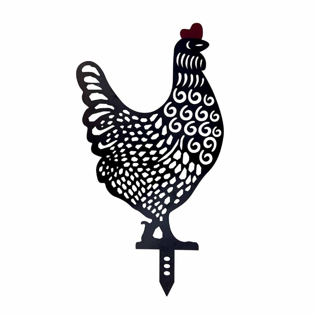 Image de COKOT TONKA Silhouette de poule à planter  Noir 35 x 64 cm