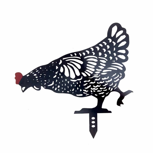 Image de COKOT NOUGA Silhouette  de poule à planter  Noir 50 x 50 cm