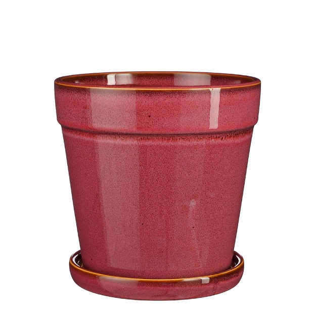 Image de Clint pot avec plat rose d17cm - Mica