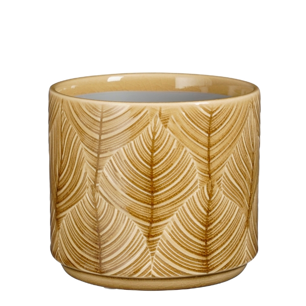 Image de Louisa pot ronde ocre d14cm - Mica