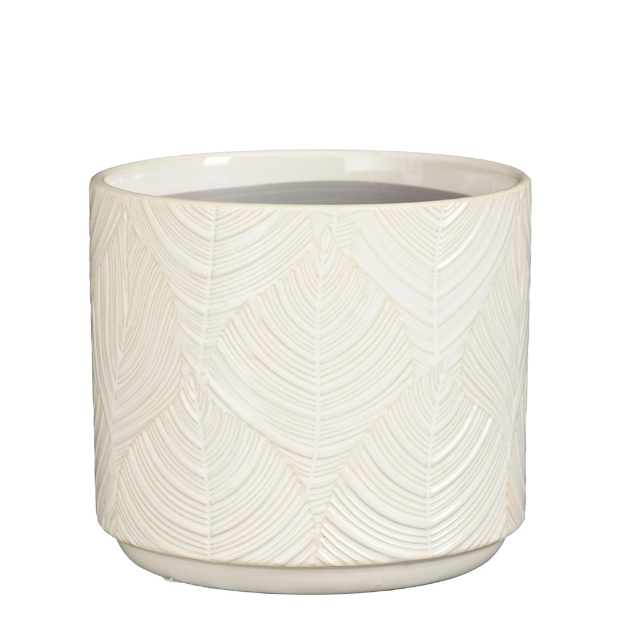 Image de Louisa pot ronde blanc d14cm - Mica