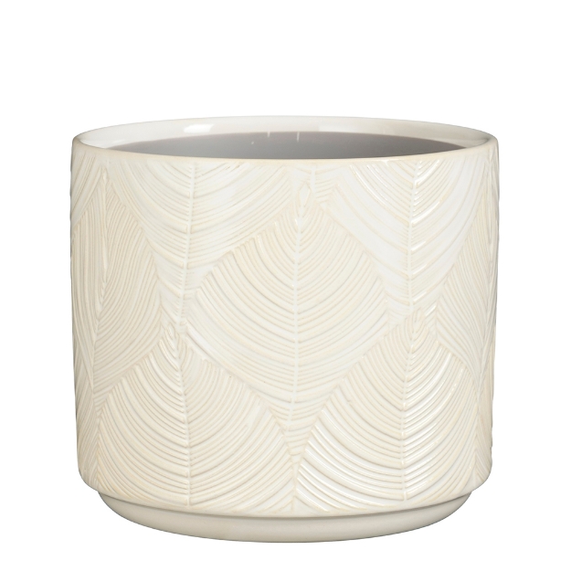 Image de Louisa pot ronde blanc d17cm - Mica