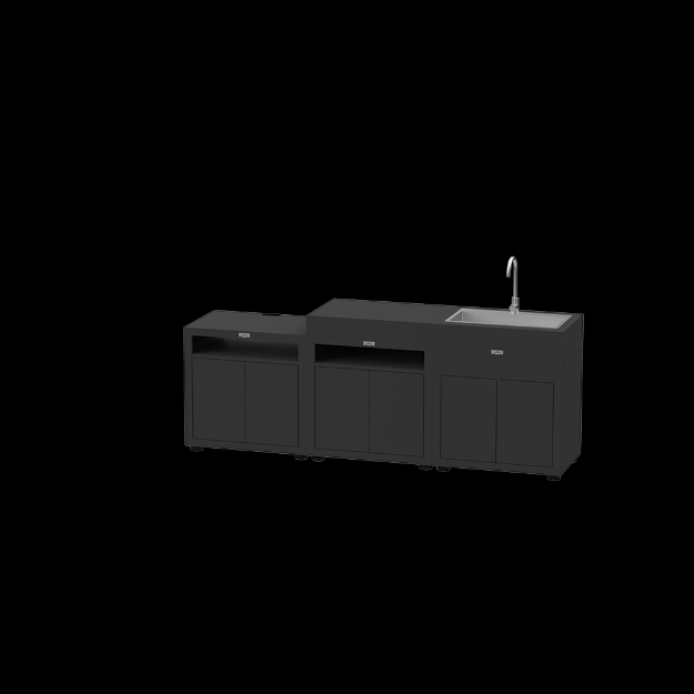 Image de Cuisine 3 éléments sans crédence - Noir