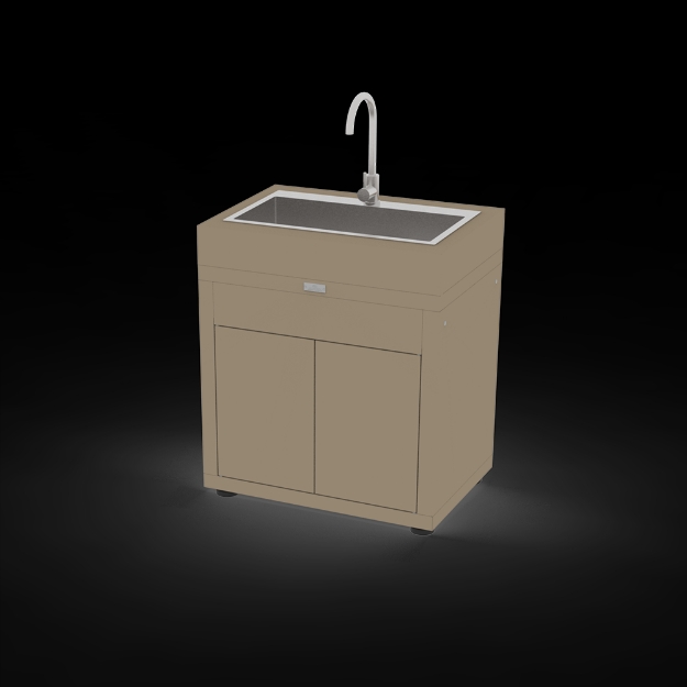 Image de Meuble évier intégré, 80 x 55 cm Taupe