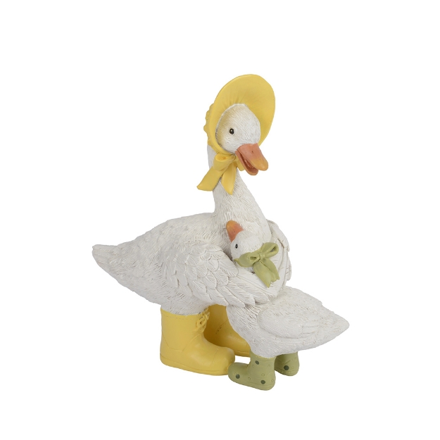 Image de Oie polyresine et son oison - Decoris