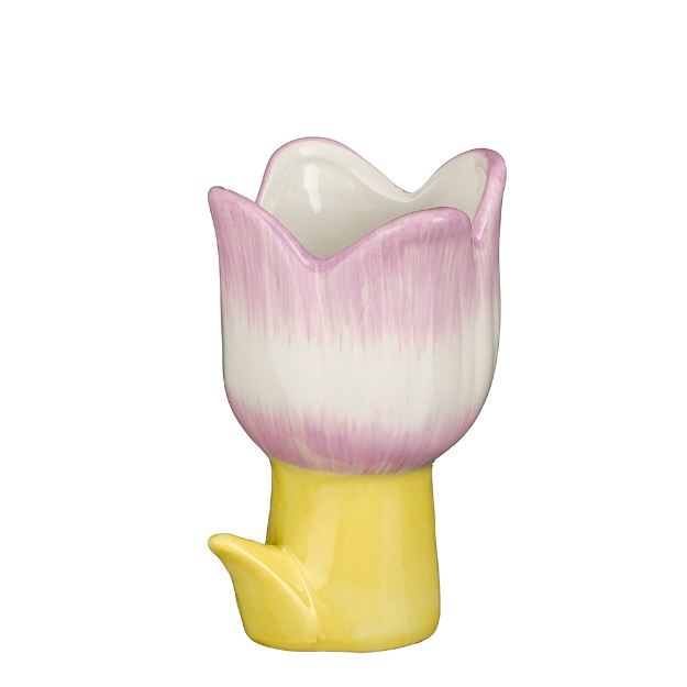 Image de Pot fleur rose jaune - Mica