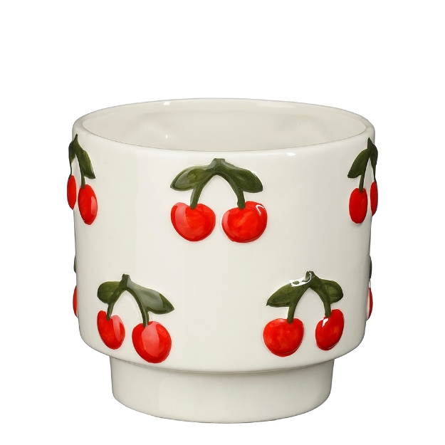 Image de Pot cerise rouge d12,5cm - Mica