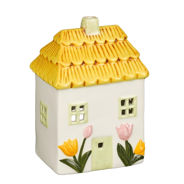 Image de Photophore maison jaune - Mica