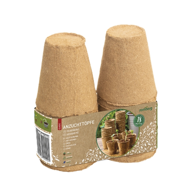 Image de 18 Pots biodégradables 8 cm rond