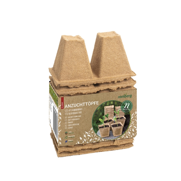 Image de 22 Pots biodégradables 6 cm carré