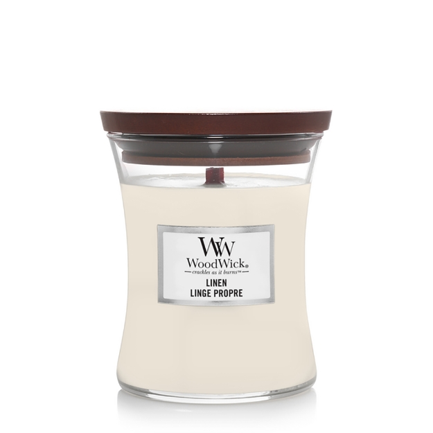 Image de Linen Medium Candle - WoodWick