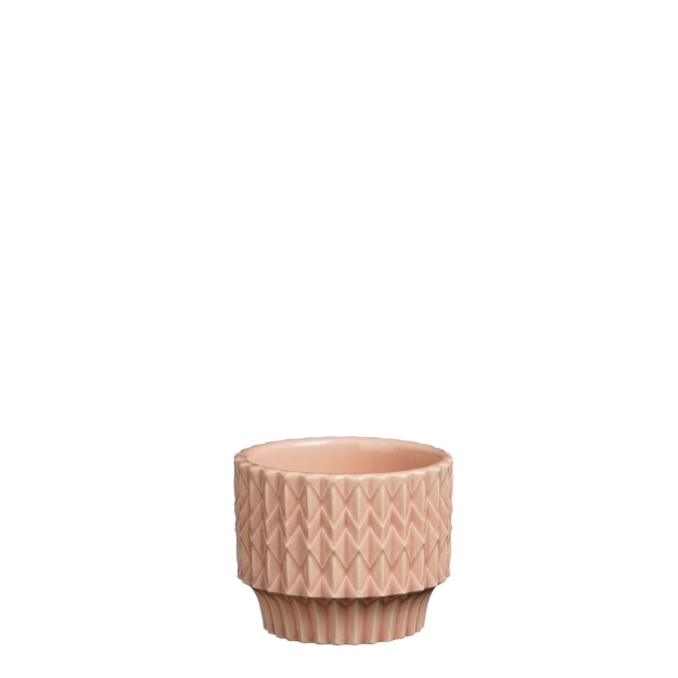 Image de Lauria pot ronde rose cl. - h6xd7,5cm - Mica