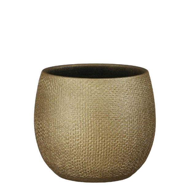 Image de Porto pot ronde or metalliques - h16xd16cm - Mica