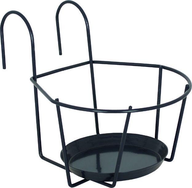 Image de PORTE-POT BALCON AVEC SOUCOUPE 22 CM ANTHRACITE