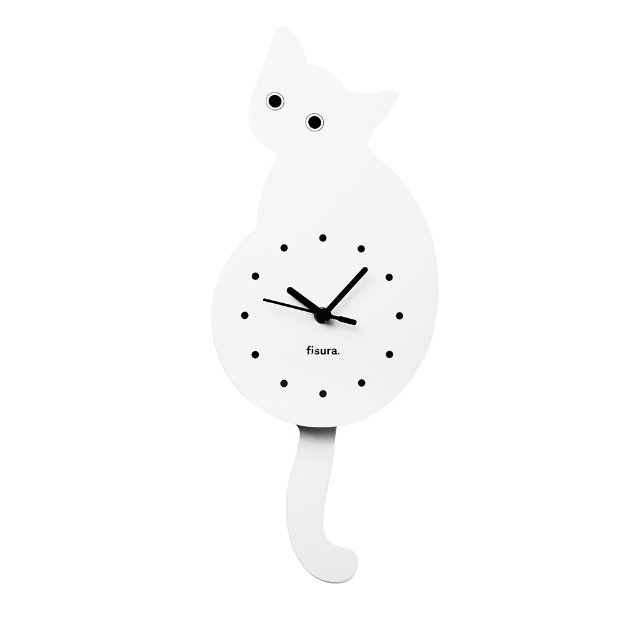 Image de Horloge Chat Blanche - Fisura