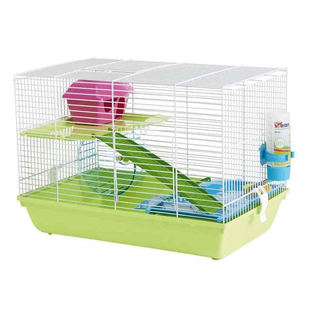 Image de Cage hamster Martha Triple blanc/vert 47x30x34cm