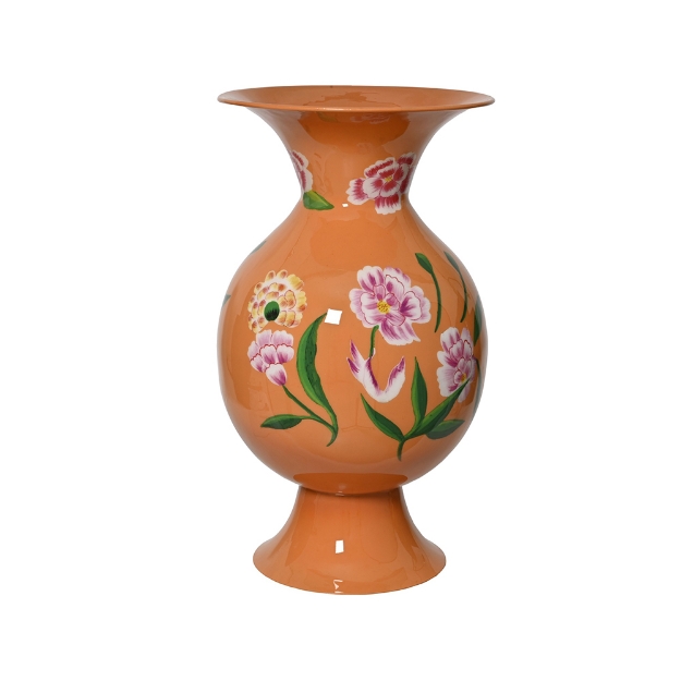 Image de Vase fer dia26cm x H.45cm orange - Decoris