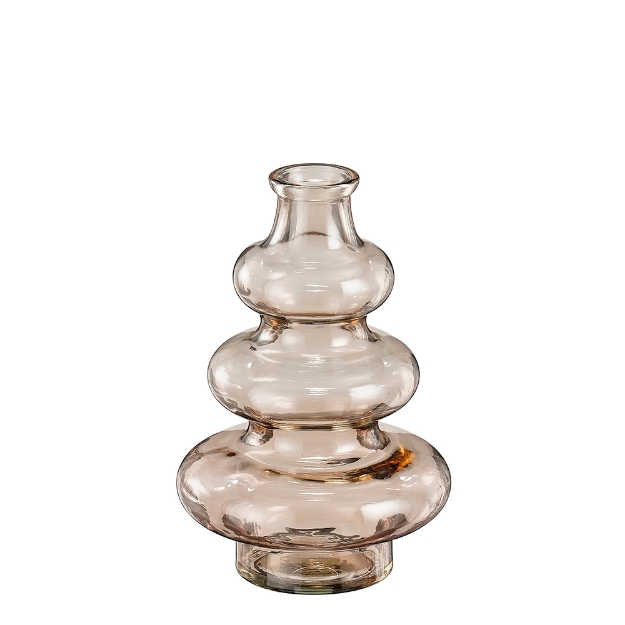 Image de Sira vase verre recycle rose cl. h22cm - Mica