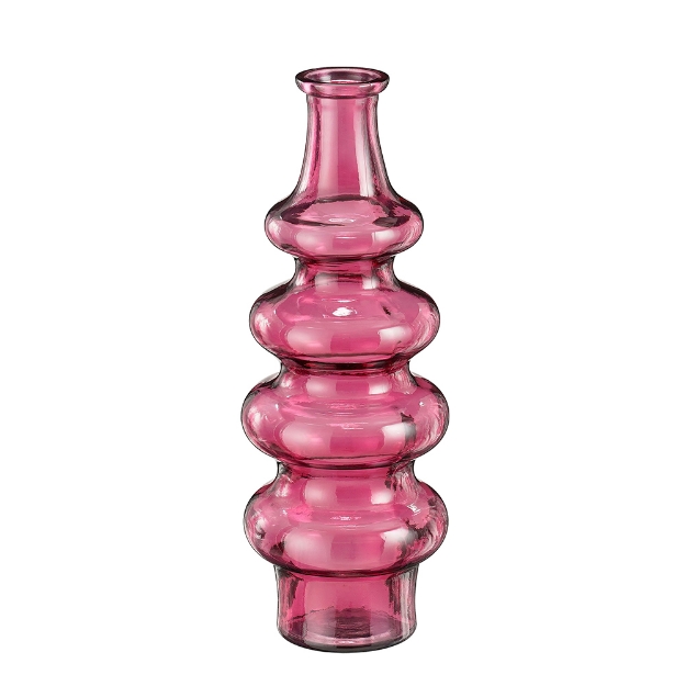 Image de Sira vase verre recycle rose f. h40cm - Mica