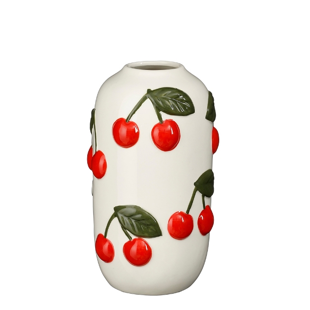 Image de Vase cerise rouge h18cm - Mica