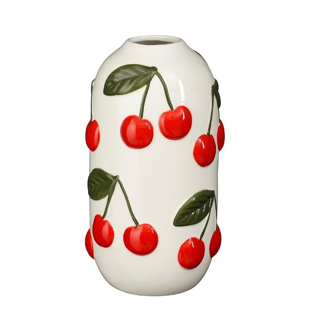 Image de Vase cerise rouge h22cm - Mica