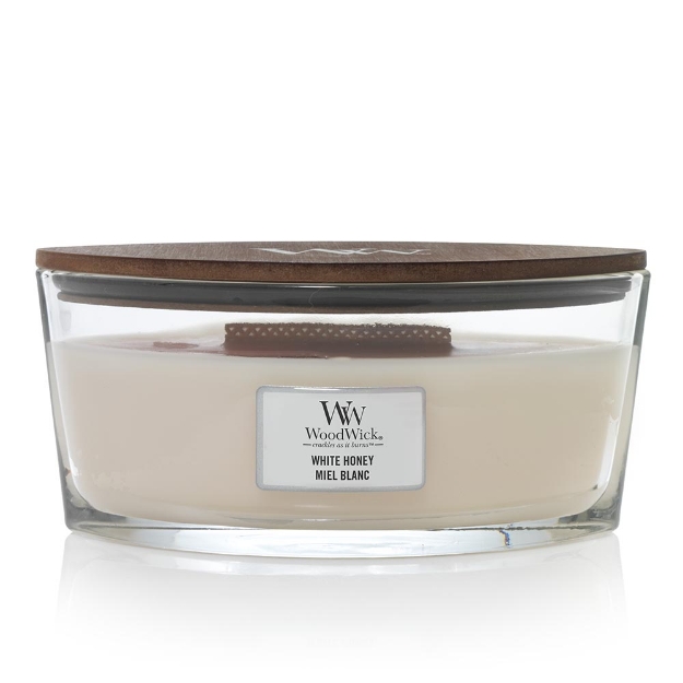 Image de White Honey Ellipse Candle - WoodWick