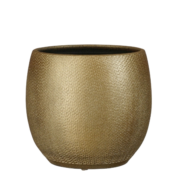 Image de Porto pot ronde or metalliques - h23xd22,5cm - Mica