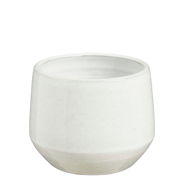 Image de Matteo pot ronde blanc - h13xd15cm - Mica