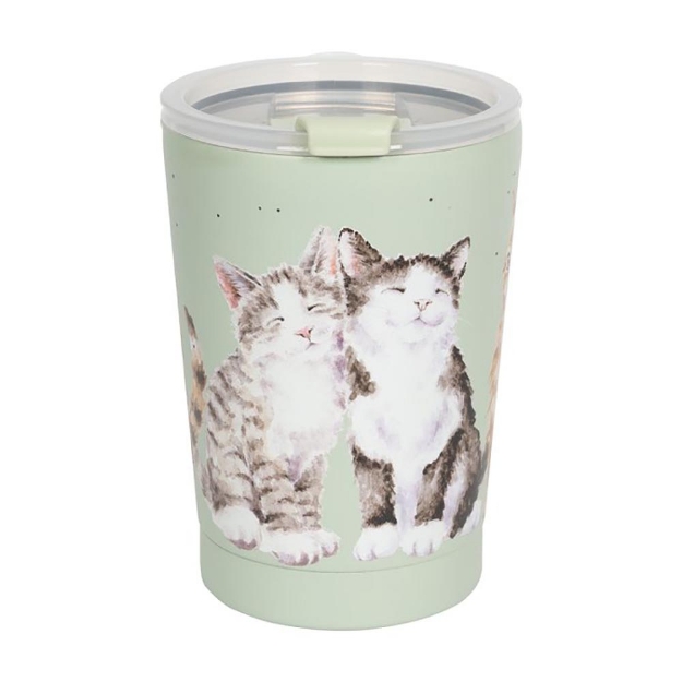Image de Gobelet isotherme de voyage pour chats « Amis félins » - Wrendale