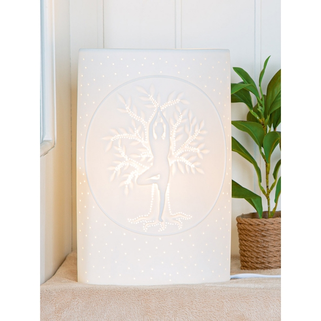 Image de Lampe de table "Namaste" arbre de vie/lotus/yoga - GILDE