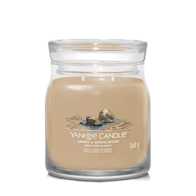Image de Amber & Sandalwood Signature Medium Jar - Yankee Candle