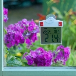 Image de Thermomètre MIN-MAX électronique solaire à ventouse mural d'extérieur