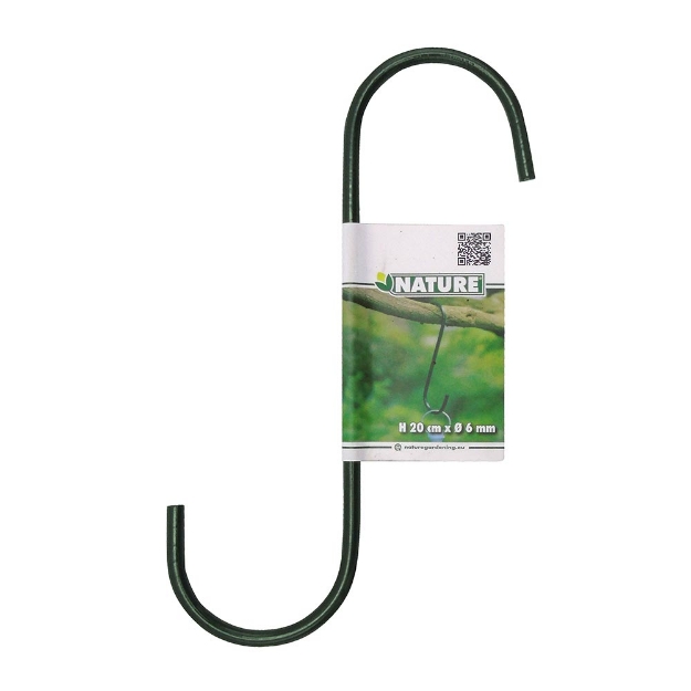 Image de Crochet métal laqué époxy vert 20cm par 10