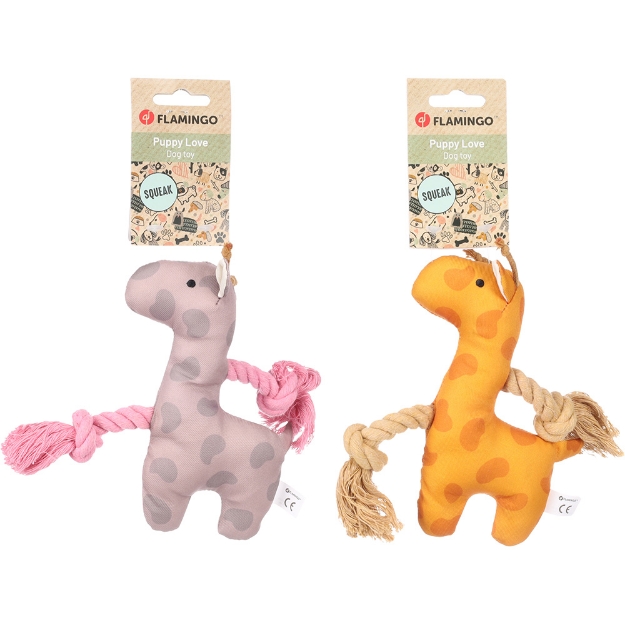 Image de JOUET CHIOT BRITTY CERF TAUPE/OCRE 4,8x21x16,5CM ASSORTIMENT