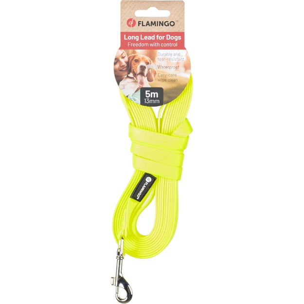 Image de Chien Laisse d'entraînement et à pister Caspar Jaune fluo 5m 13mm