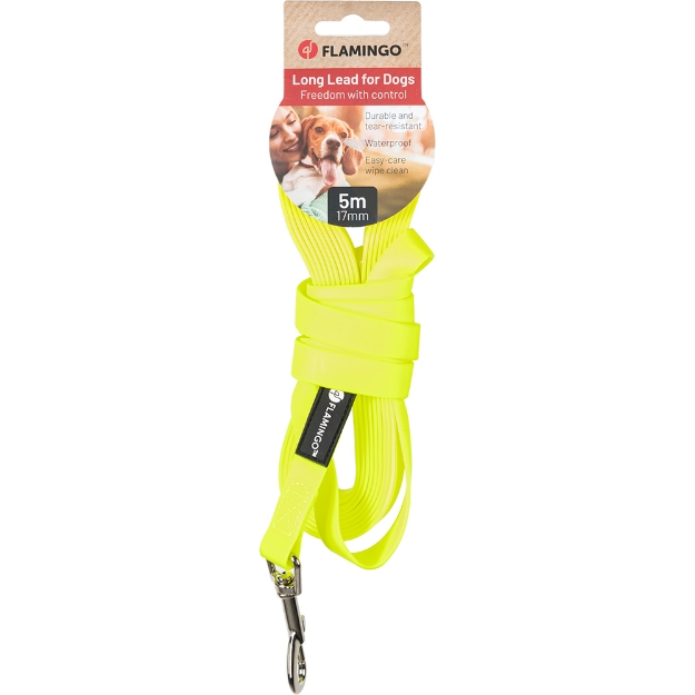 Image de Chien Laisse d'entraînement et à pister Caspar Jaune fluo 5m 17mm