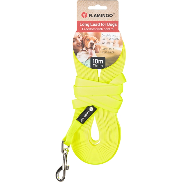 Image de Chien Laisse d'entraînement et à pister Caspar Jaune fluo 10m 17mm