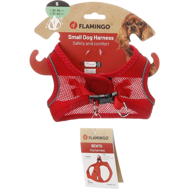 Image de Chien Harnais Step&Go Bento Rouge S 30-35cm 37-40cm