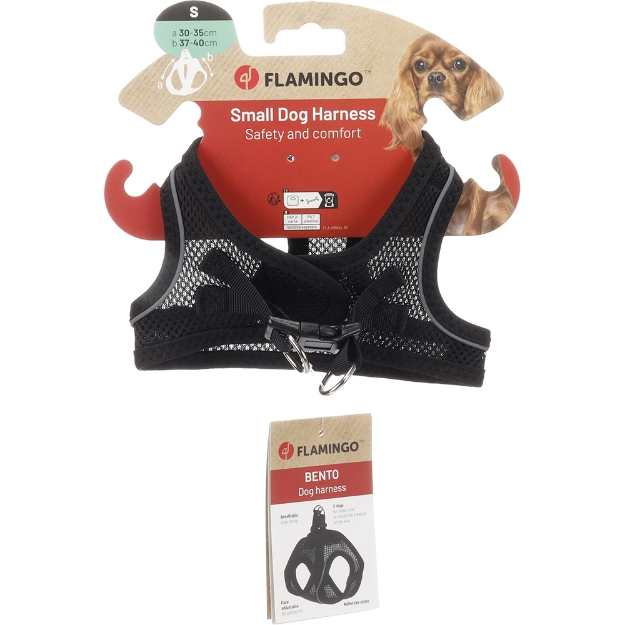 Image de Chien Harnais Step&Go Bento Noir S 30-35cm 37-40cm