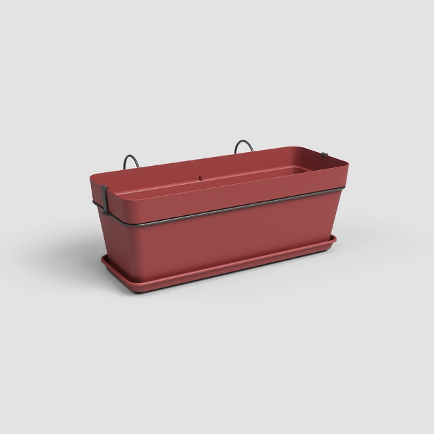 Image de JARDINIÈRE CAPRI BALCON KIT 50 MA ROUGE FONCÉ