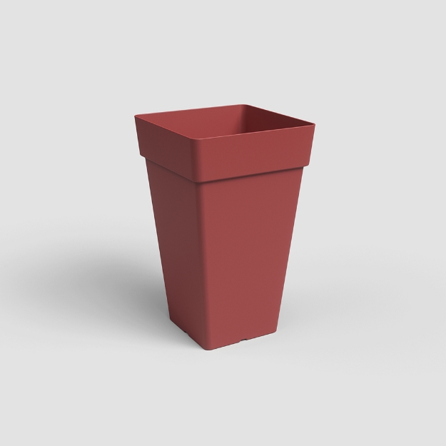 Image de POT CAPRI CARRÉ HAUT 65 MA ROUGE FONCÉ