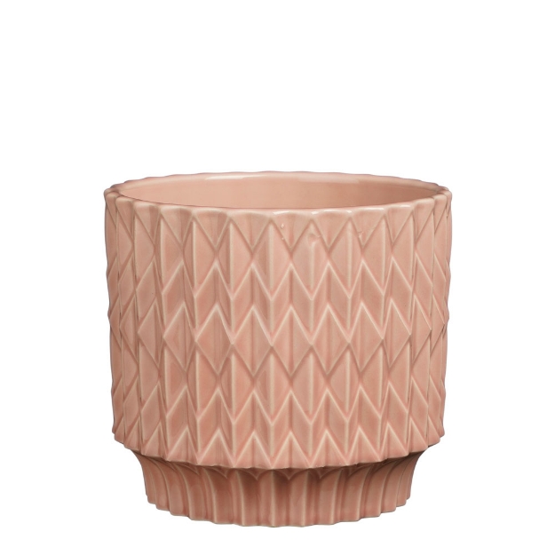 Image de Lauria pot ronde rose cl. - h16xd17,5cm - Mica