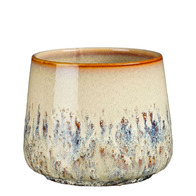 Image de Mylo pot ronde beige - h13xd16cm - Mica