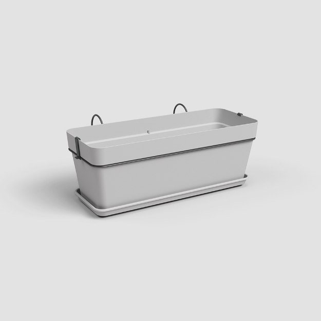 Image de JARDINIÈRE CAPRI BALCON KIT 50 MA GRIS CLAIR