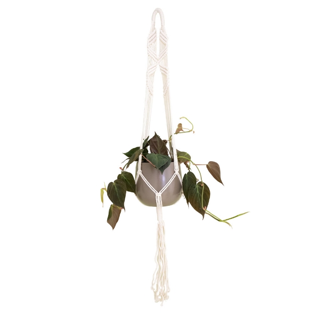 Image de MACRAMÉ MUR BLANC 100 CM