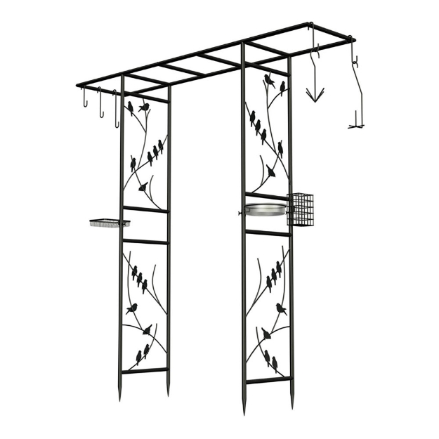Image de arche noire decor oiseaux avec accessoires h 213 cm