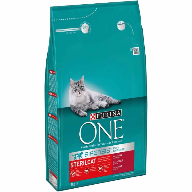 Image de ONE 3000G BIFENSIS STERILCAT RICHE EN BŒUF ET AU BLÉ